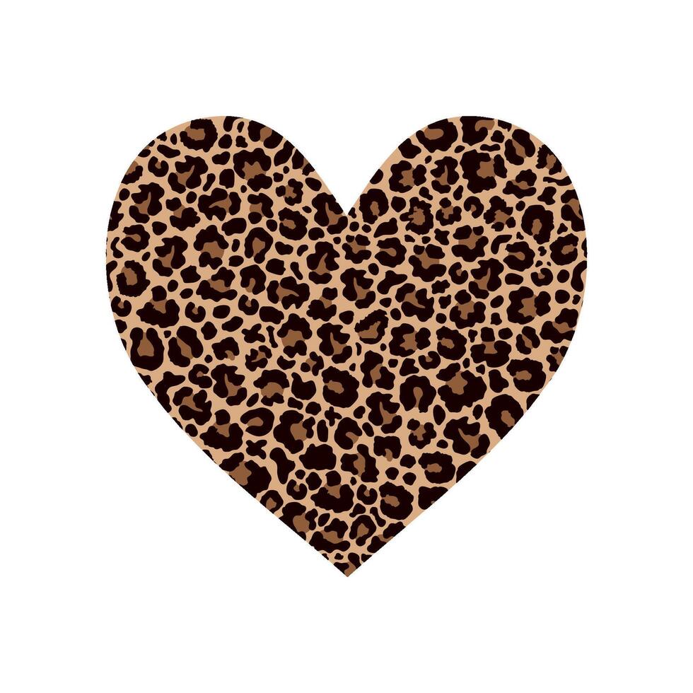 Heart filled of leopardprint vector