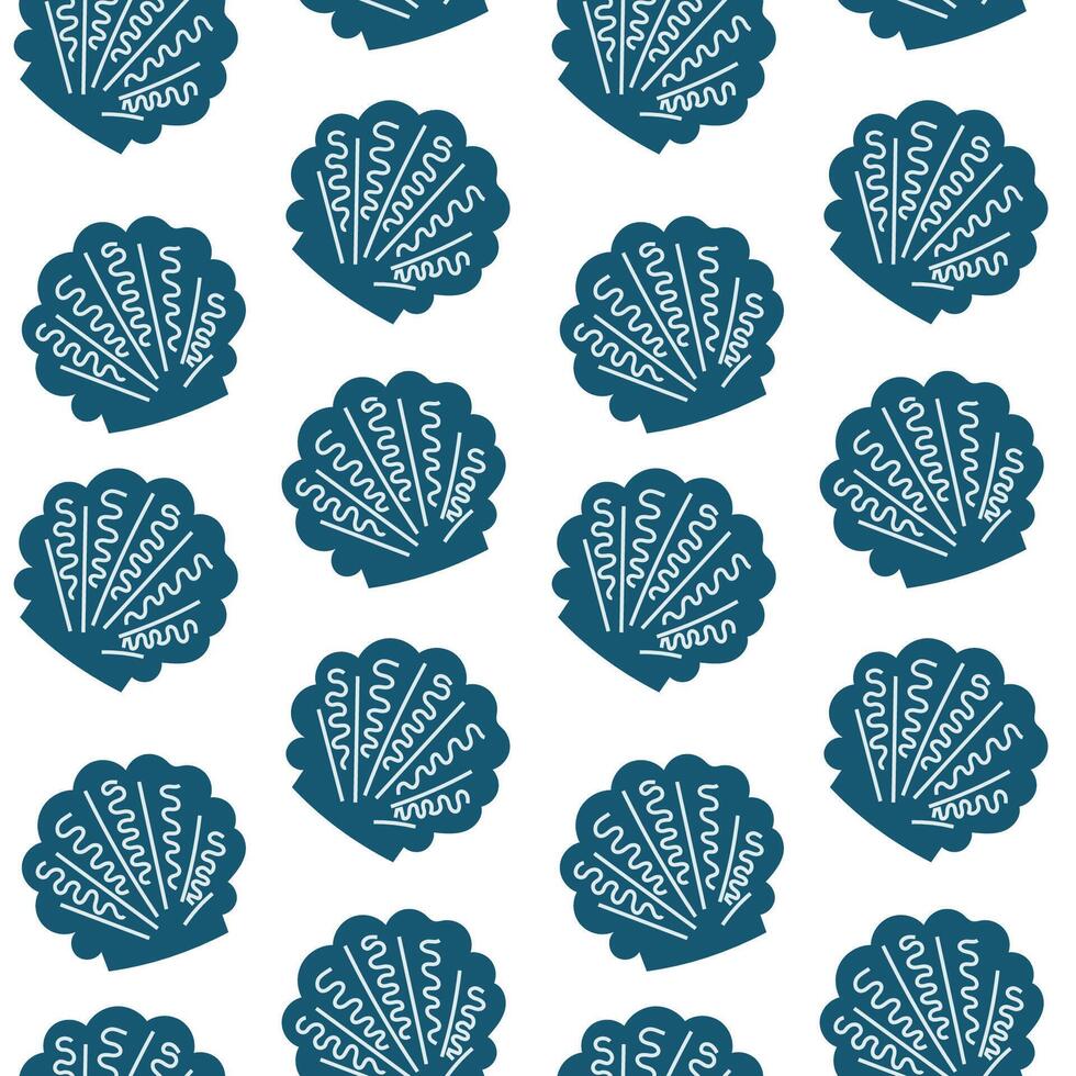 Seamless pattern featuring stylized shells in a repeating design suitable for various creative projects vector