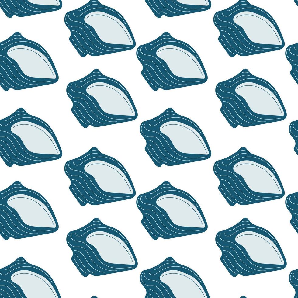 Seamless pattern featuring stylized shell designs on a clean white background vector