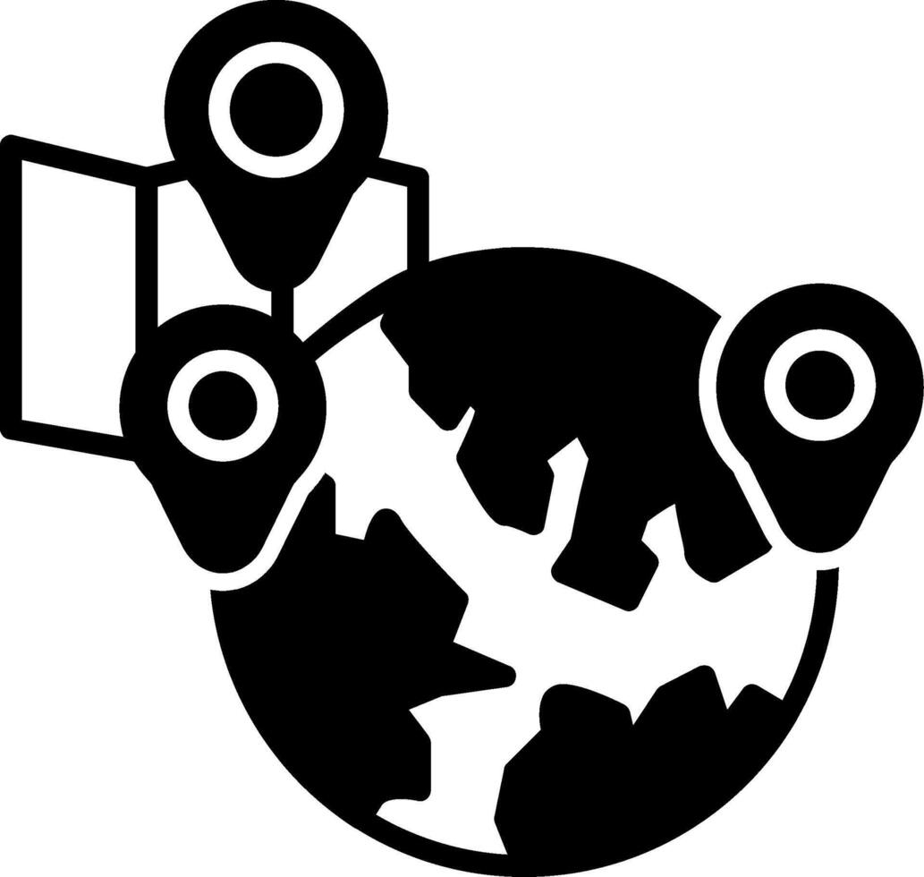 Worldwide Global Map Icon vector