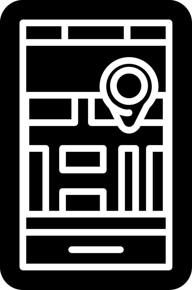 Mobile Map with Location Pin vector