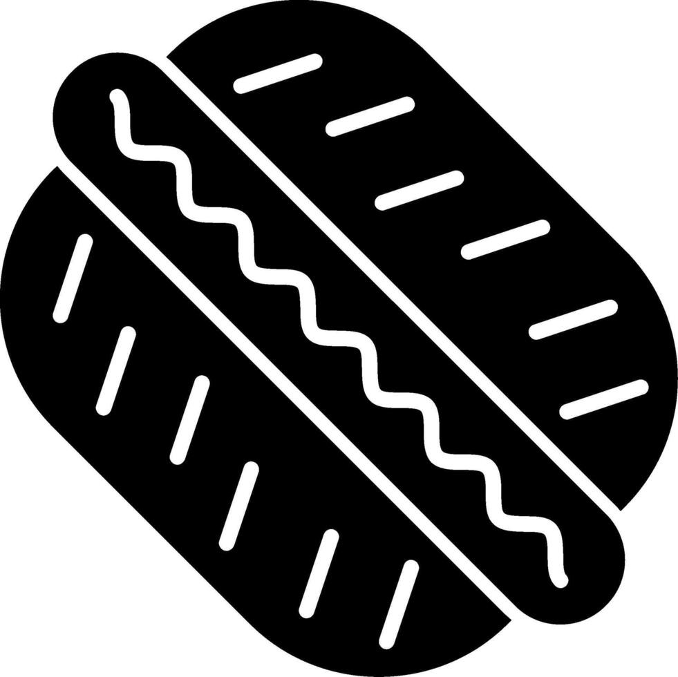Hot Dog with Mustard Icon vector