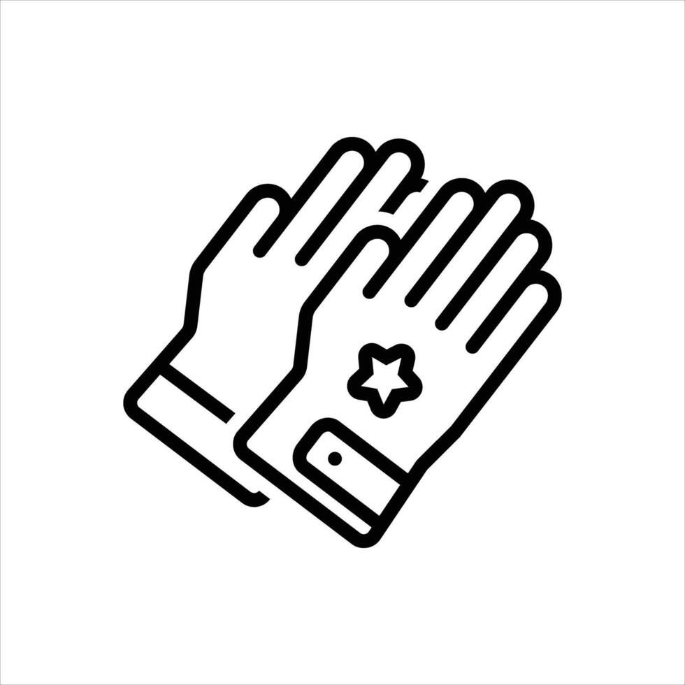 Black line icon gloves vector