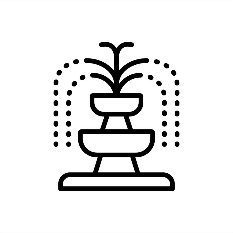 Black line icon fountain vector