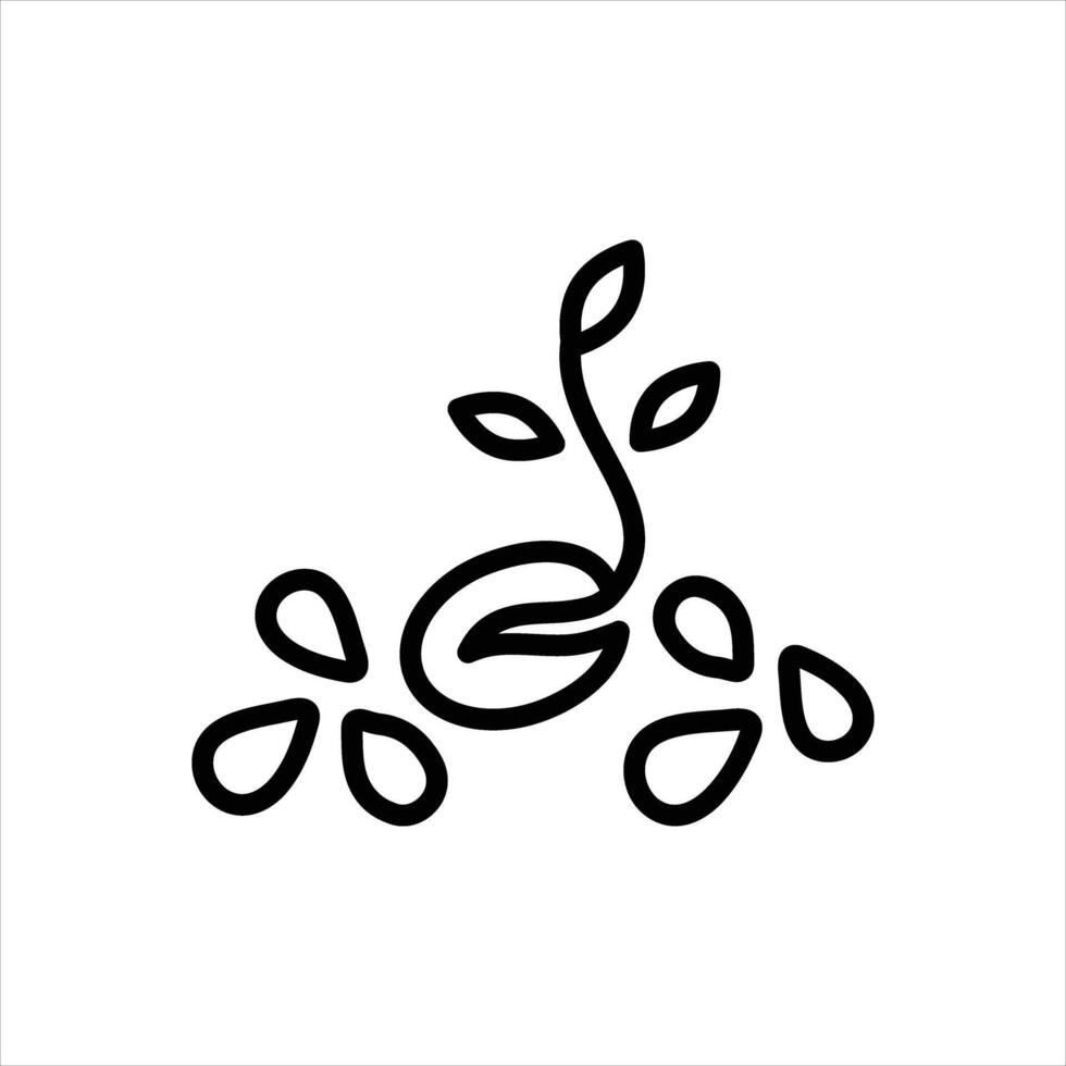 Black line icon seeds vector