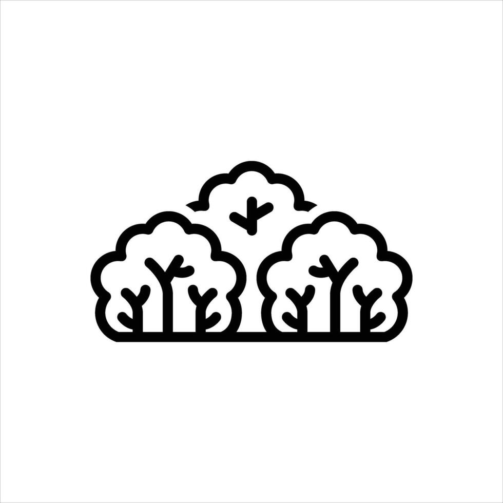 Black line icon shrub vector