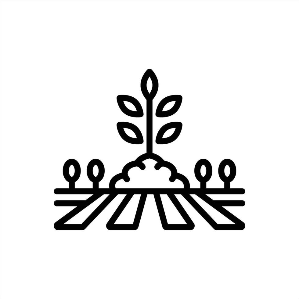 Black line icon cultivate vector
