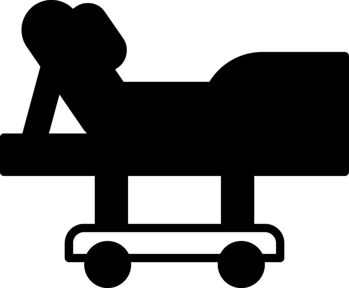 Adjustable Hospital Bed with Rails vector