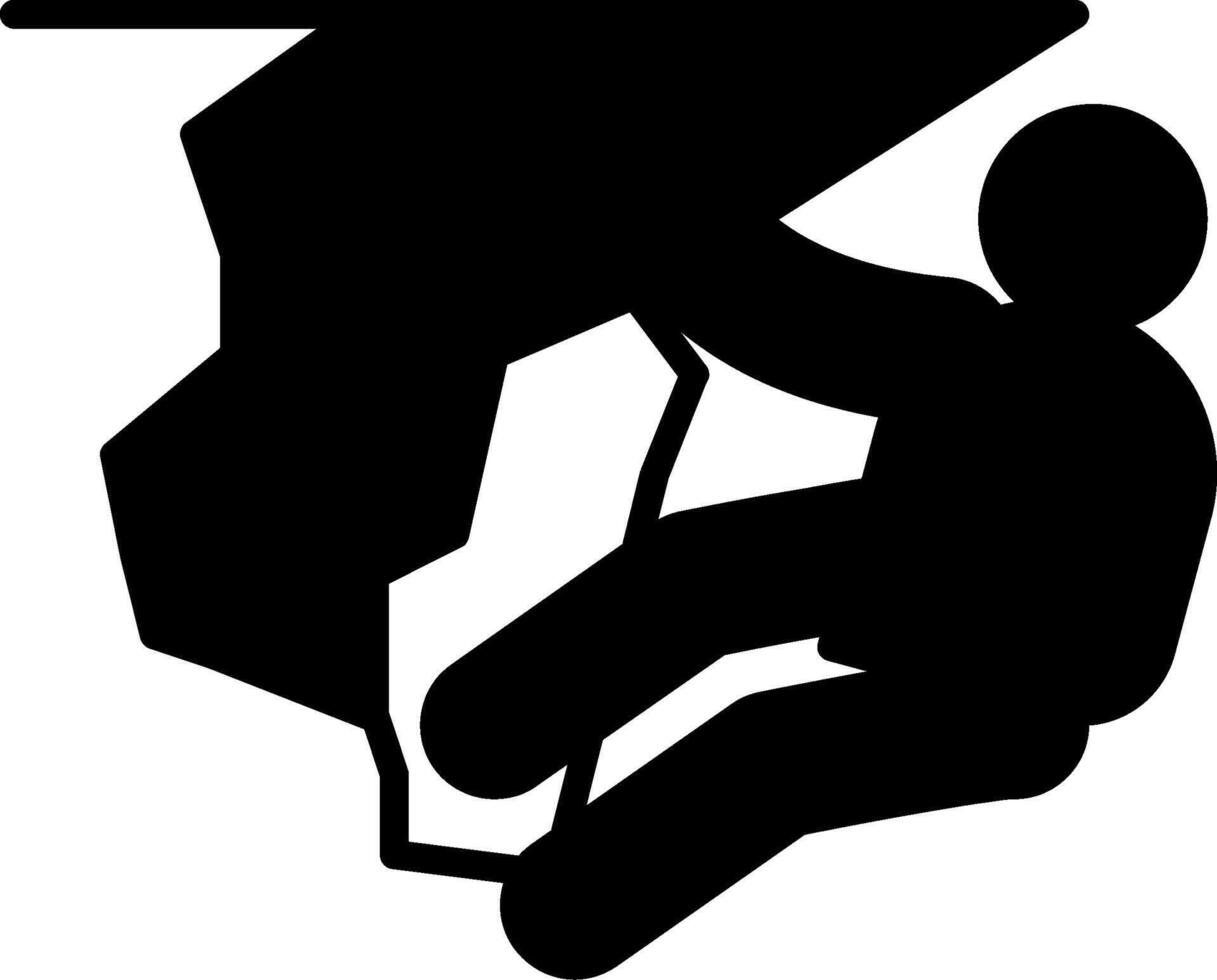 Vertical Wall Rock Climbing Scene vector