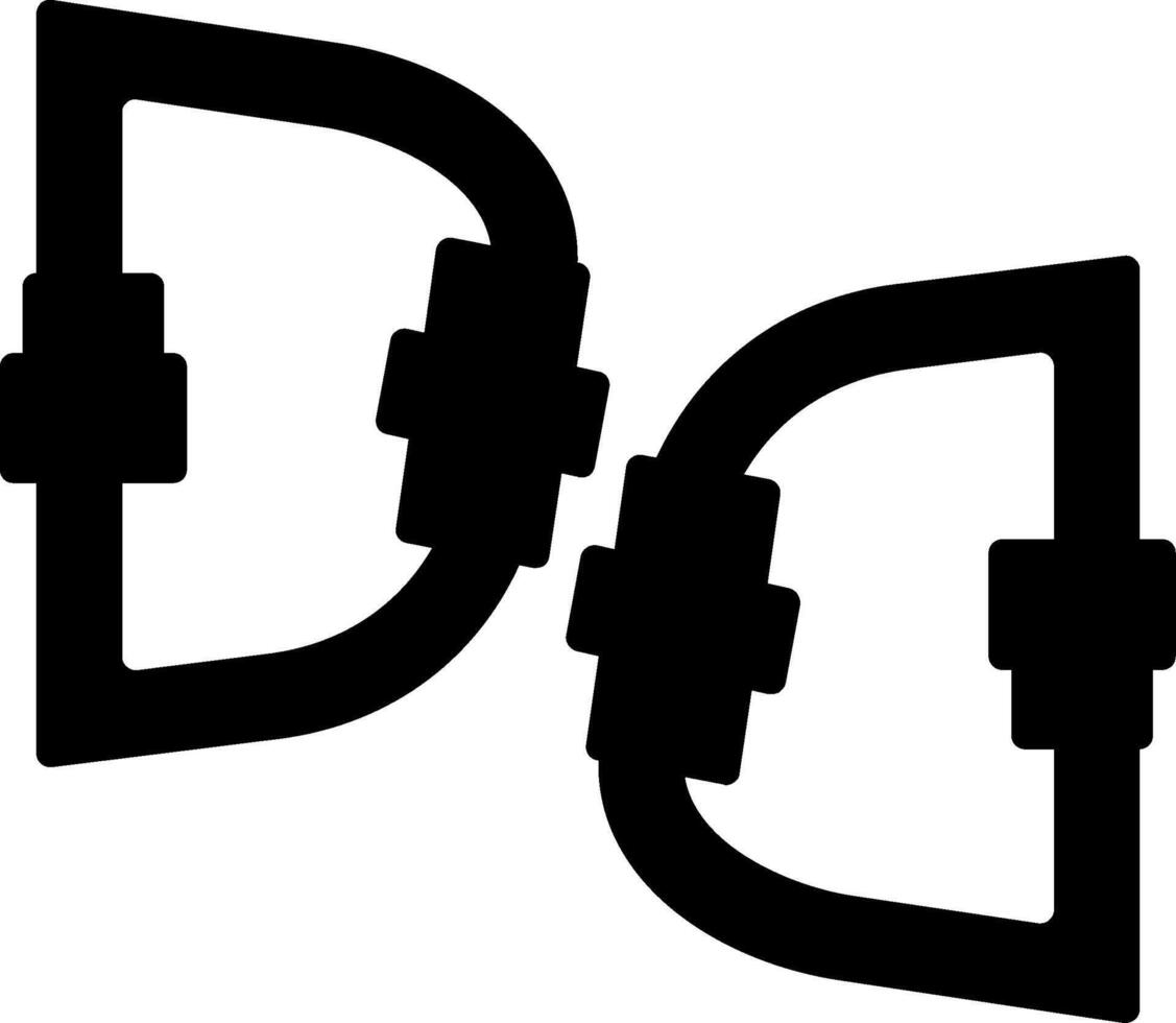 D-Shaped Climbing Safety Carabiner vector