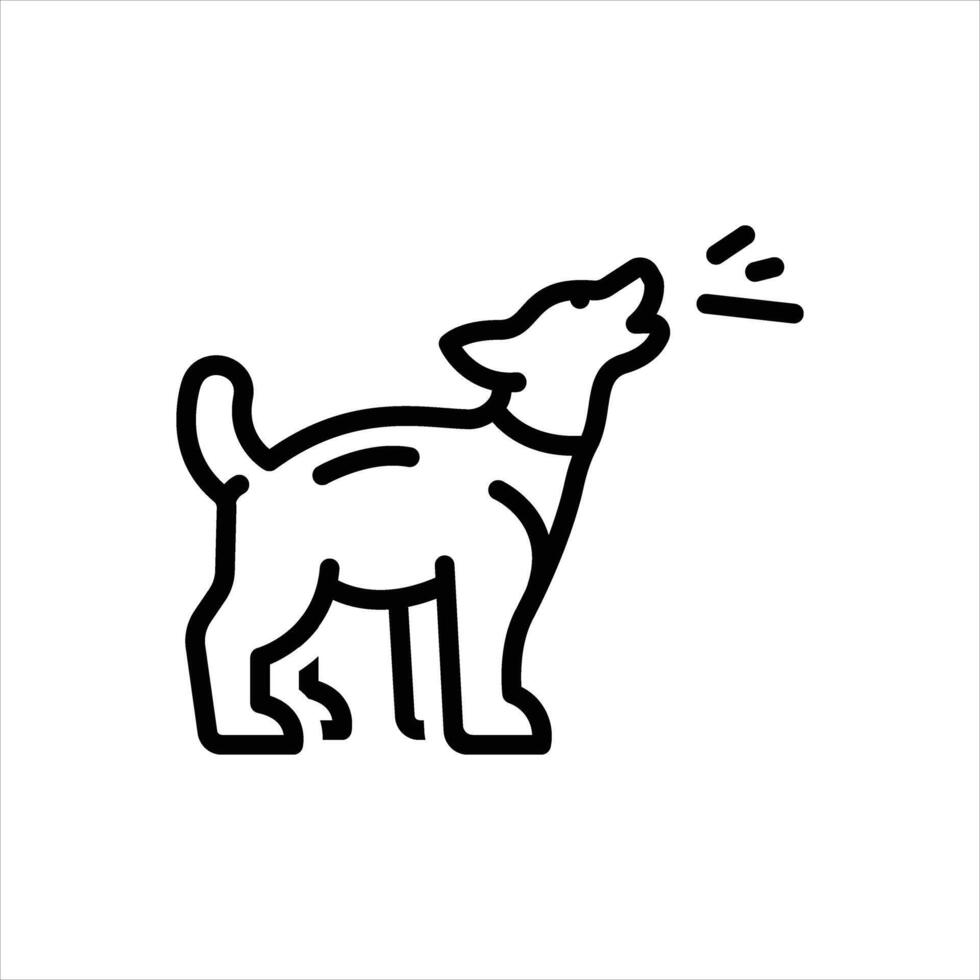 Black line icon dog barking vector
