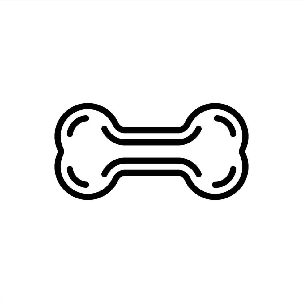 Black line icon bone vector