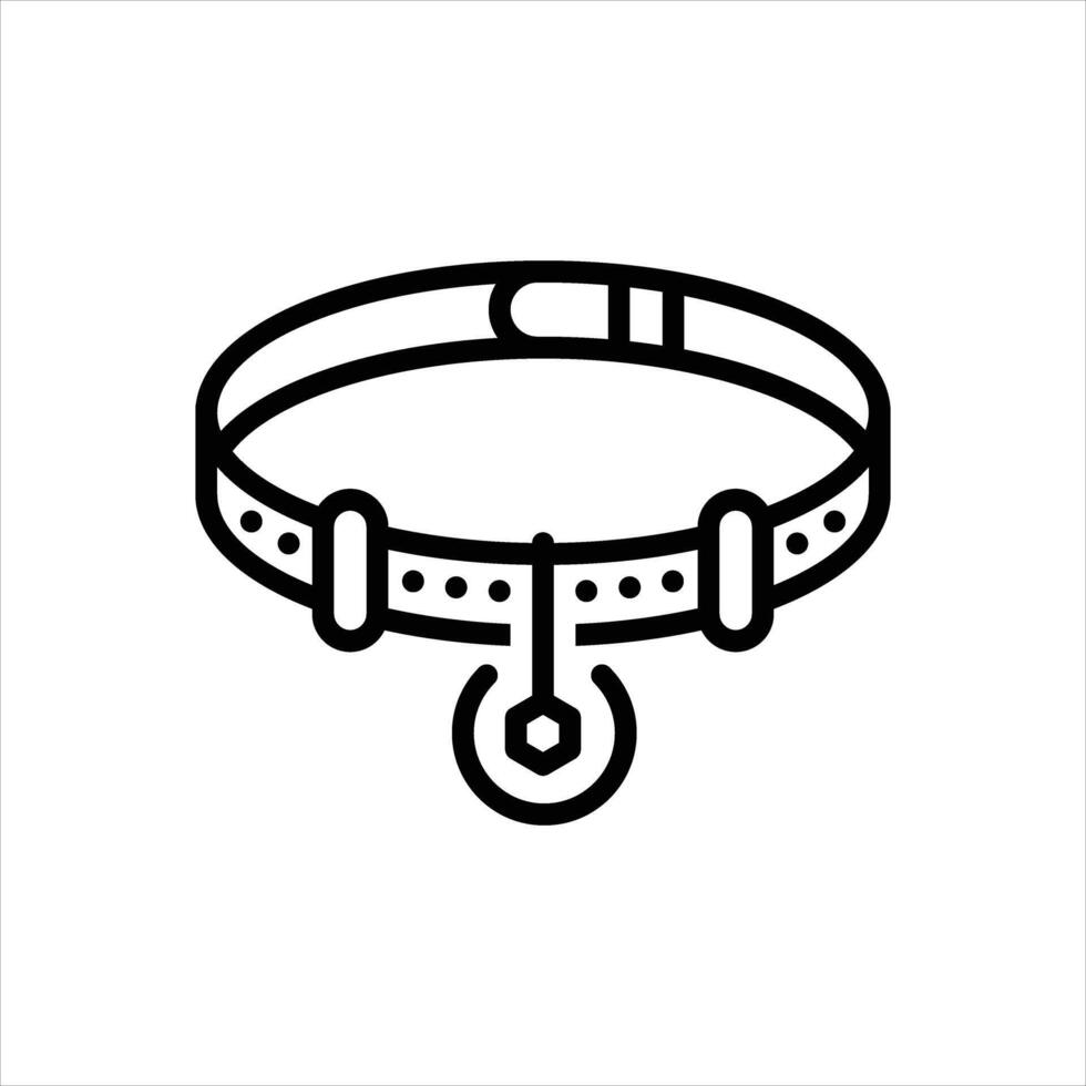 Black line icon dog collar vector