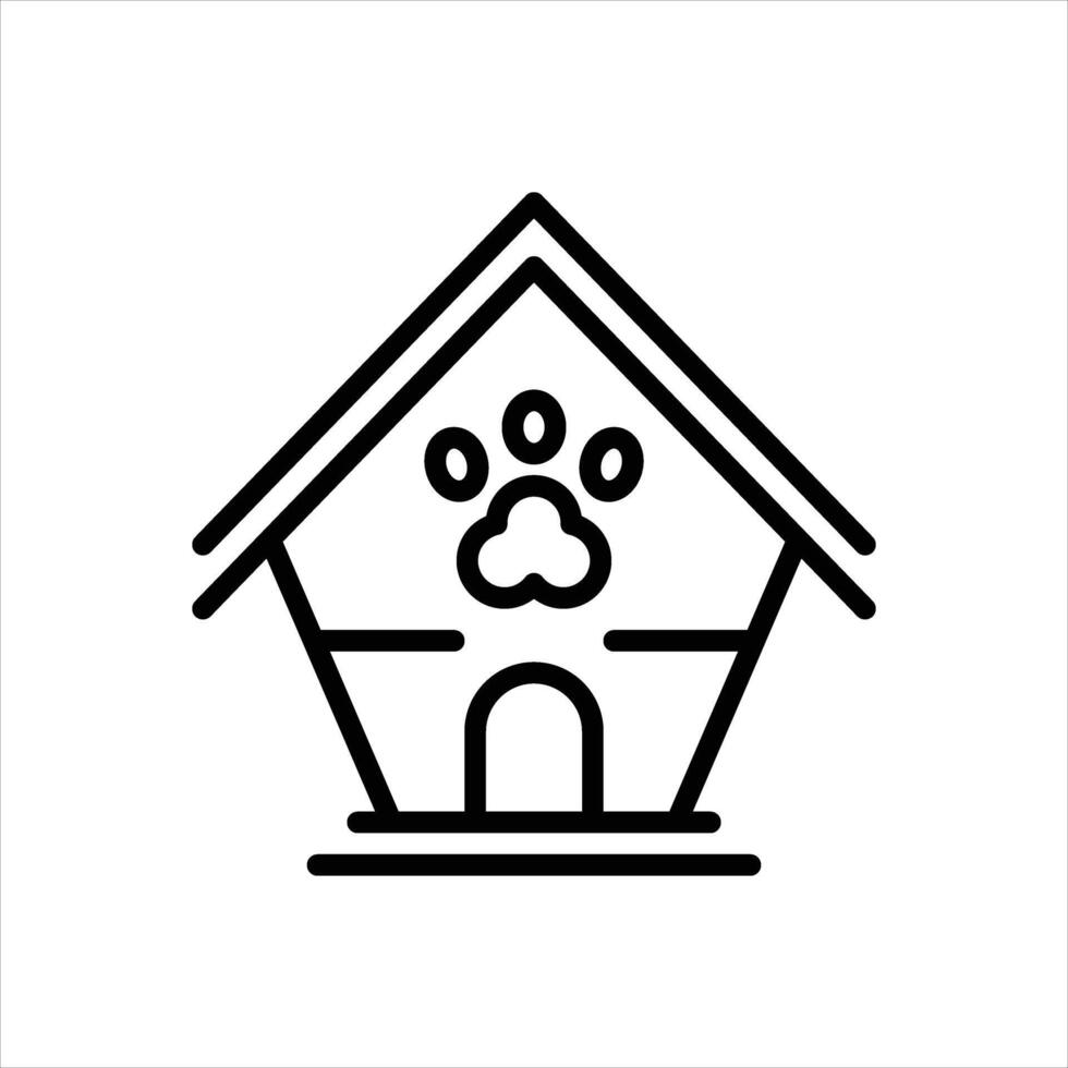 Black line icon pet house vector