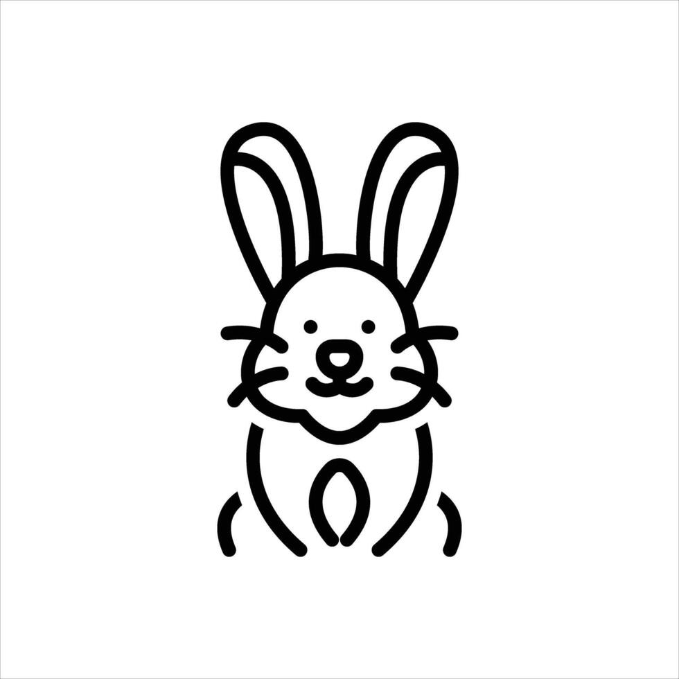Black line icon rabbit vector
