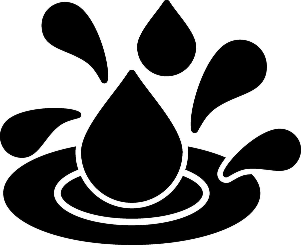 Water Splash Symbol with Blue Droplets vector