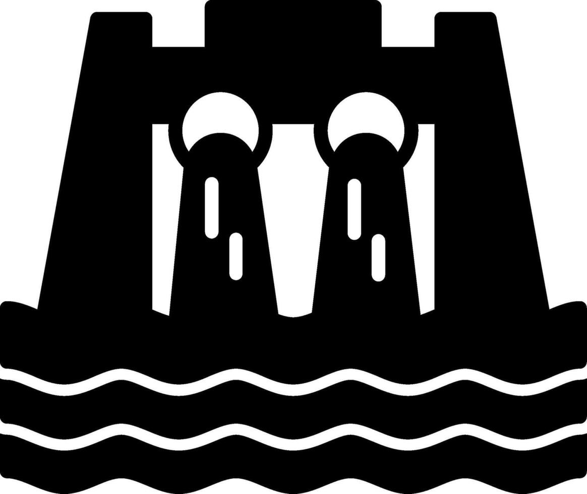 Hydroelectric Dam and River System vector