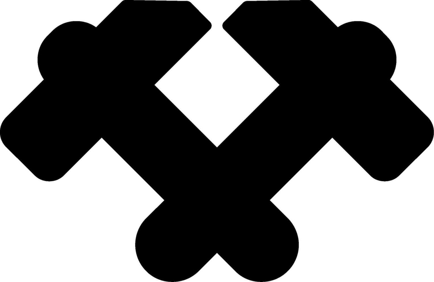 Crossed Construction Hammers vector