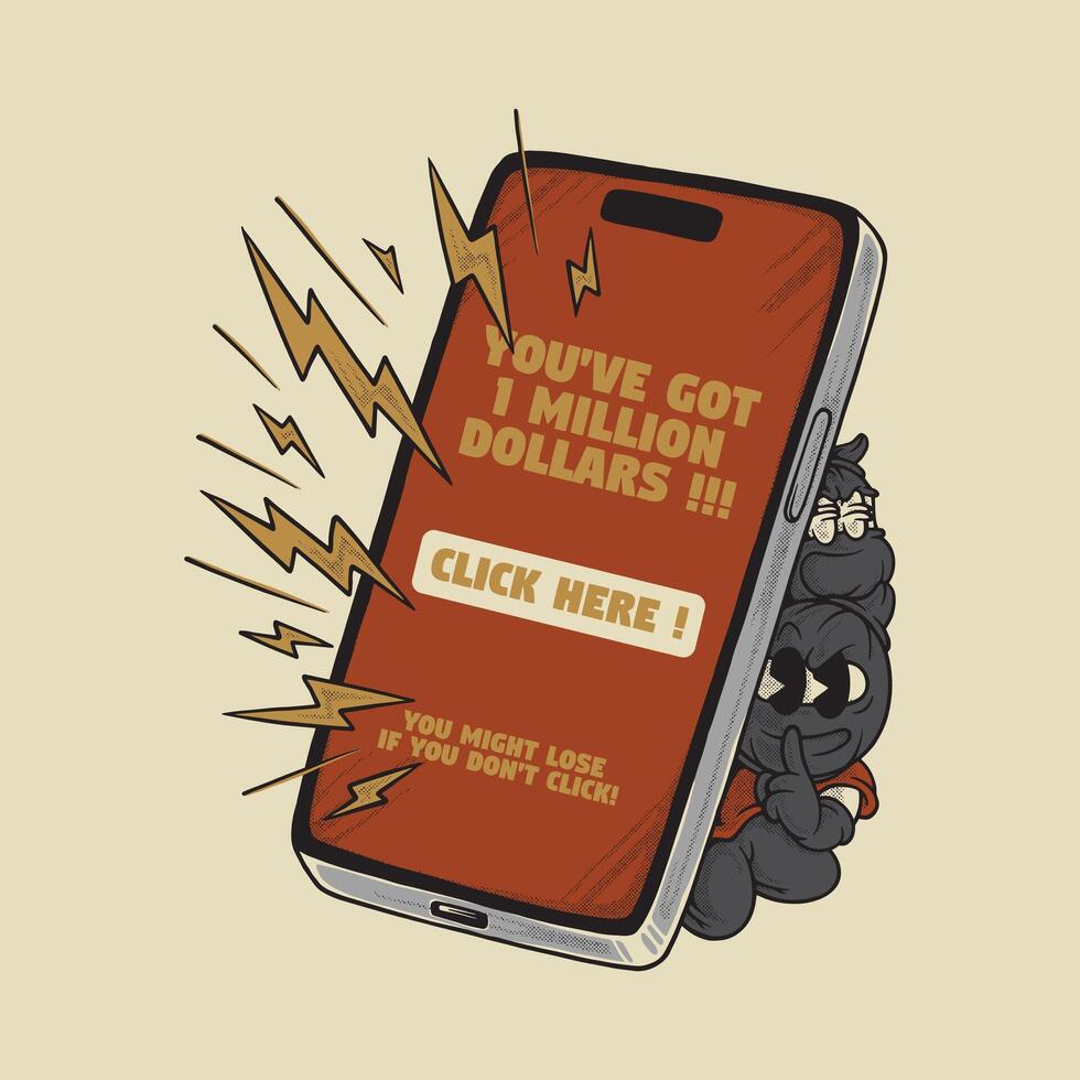 Phone with million dollar offer vector