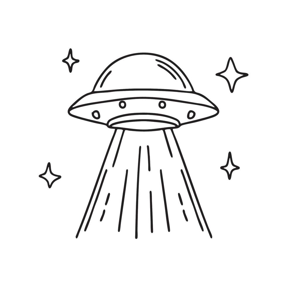 A UFO streaking across a clear evening sky vector