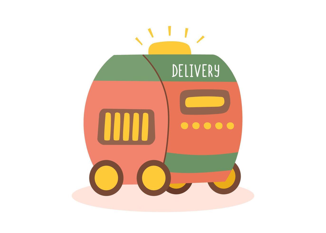 Clipart of delivery robot isolated on white. Concept of delivery, technology, robotics. vector