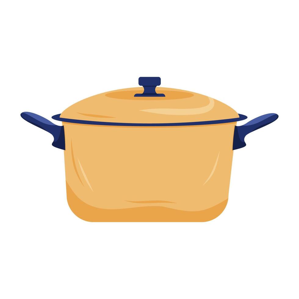 Cooking pot ready for meal preparation vector