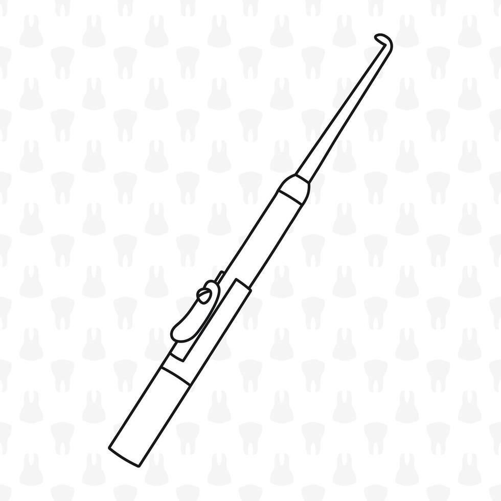 Crown remover, sketch of the outline of the silhouette of a dental instrument for prosthetics vector