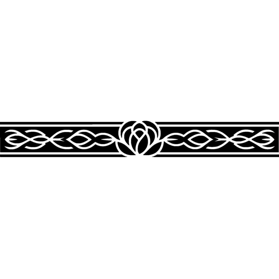 Elegant Floral Border Black and White Ornament 3 vector