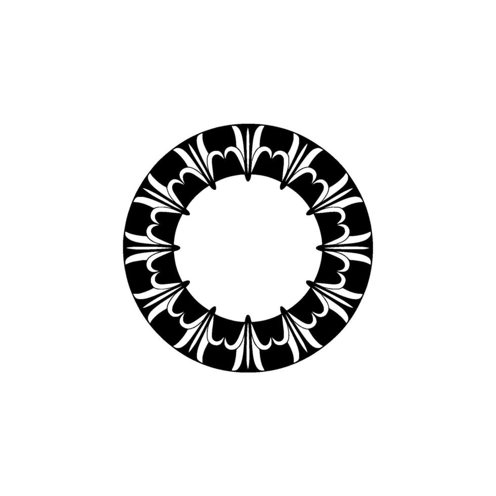 Elegant Black White Circular Pattern on OffWhite Backdrop vector