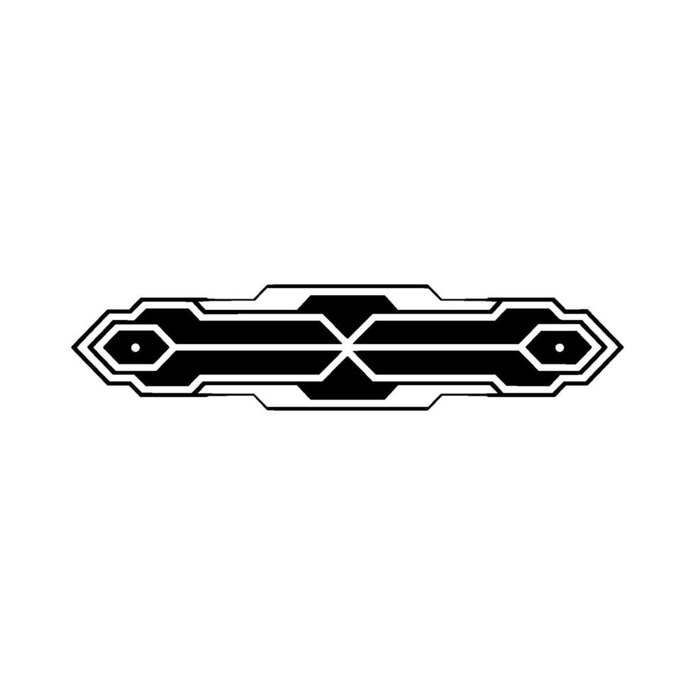 Geometric Abstract Futuristic Black and White Element on OffWhite Background vector