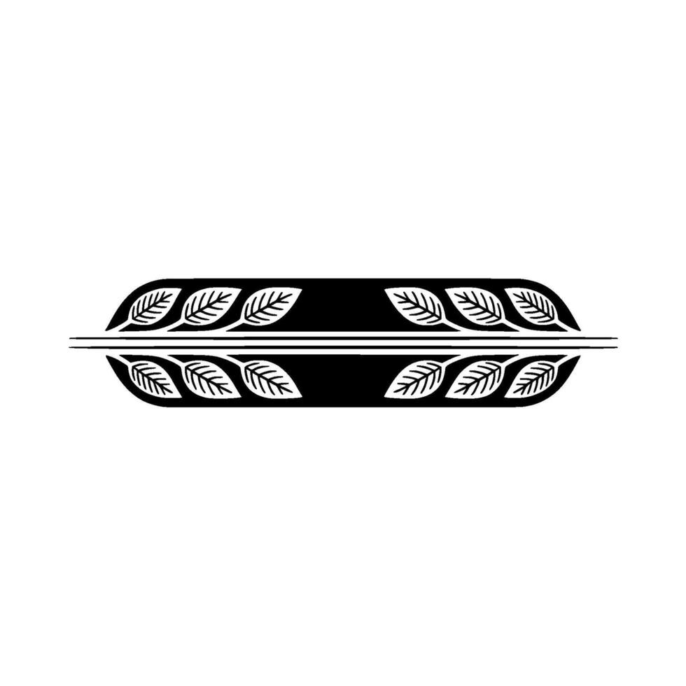 Elegant Black White Leaf Minimalist Border Element vector