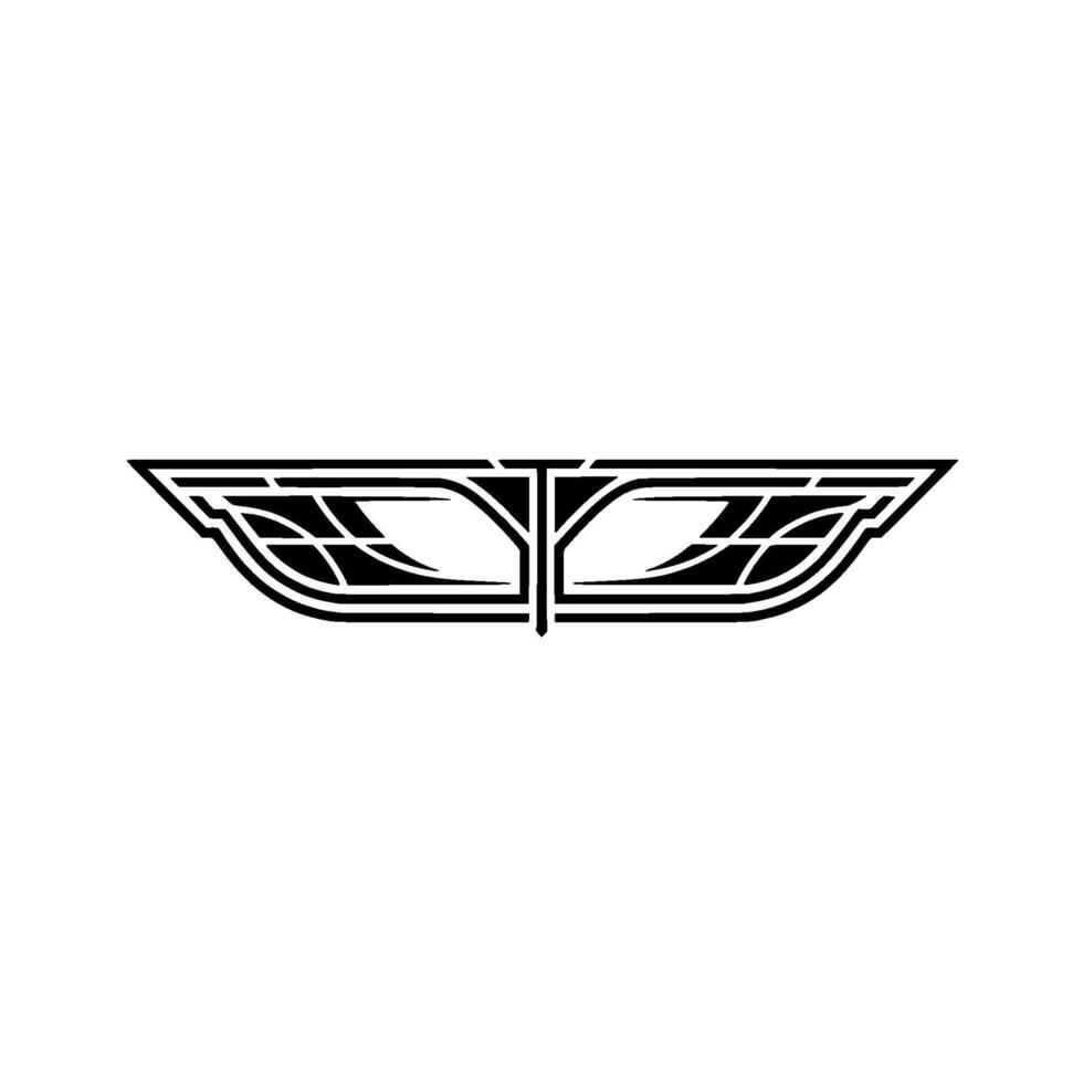 Minimalist Black Wing on White Background vector