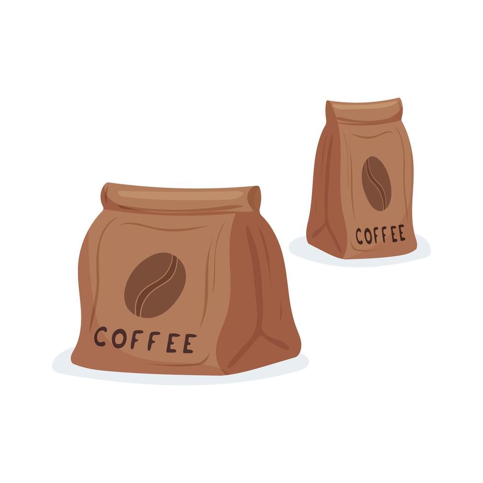 Coffee bags with label design vector
