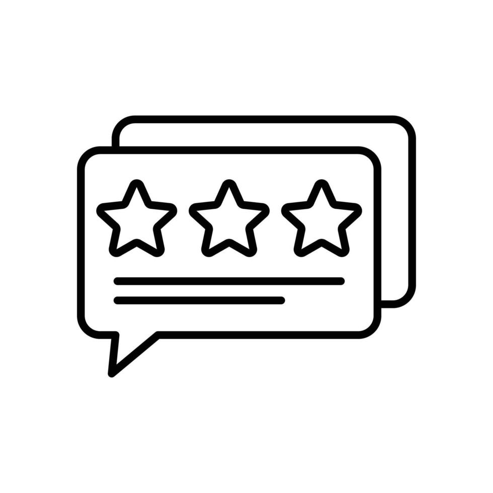 Customer review icon with message and star rating vector