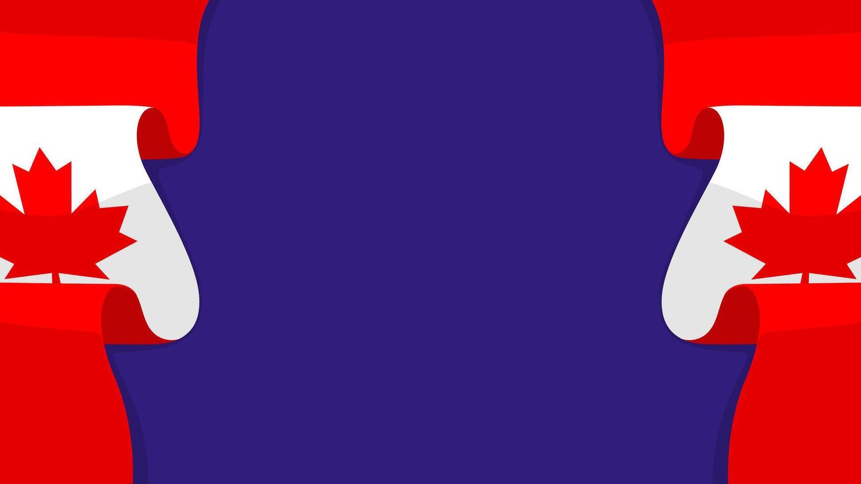 Blue horizontal background with Canadian flag on each side and some copy space for your text vector