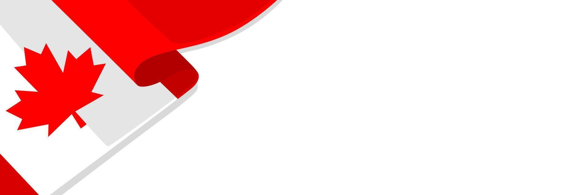 Canada banner template. Template banner with Canadian flag and some empty space for text vector