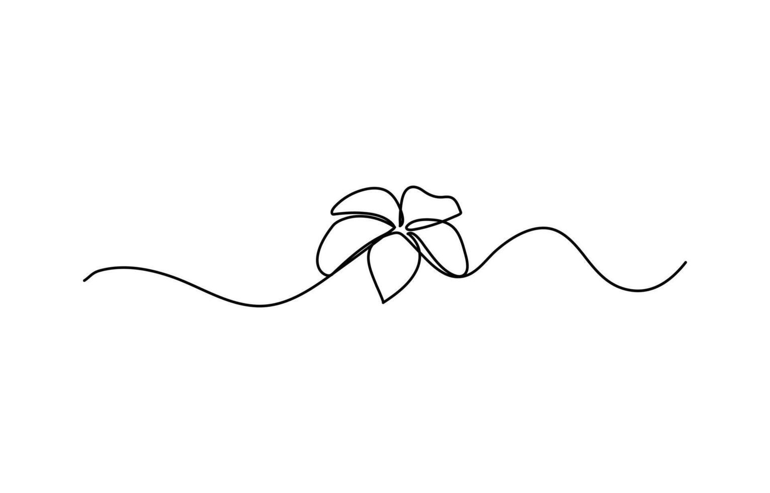 Continuous single-line art drawing of plumeria flowers vector