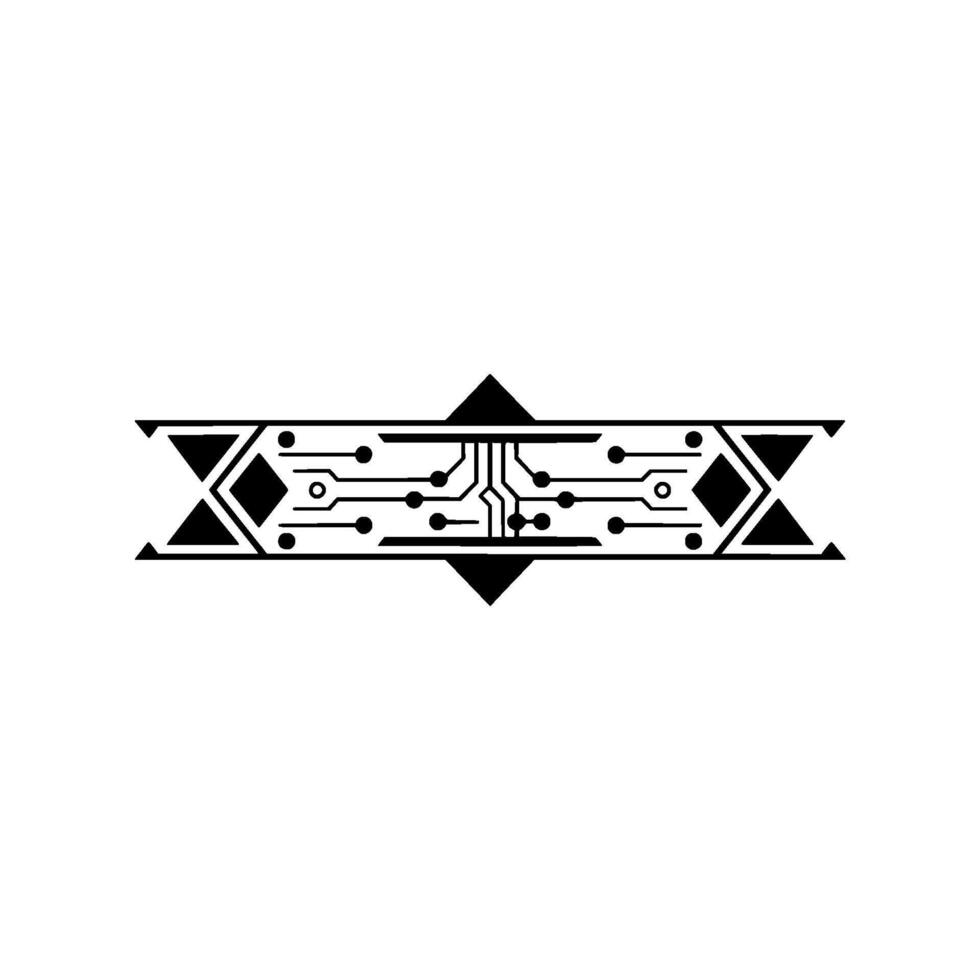 Geometric Circuit Board Element on White Minimalist Tech vector