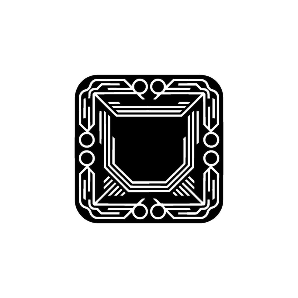 Geometric Black White Square , Minimalist Style vector
