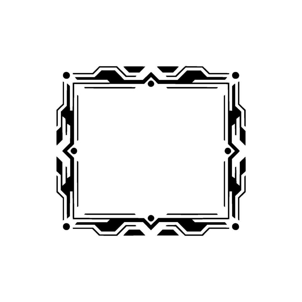 Futuristic Tech Frame Square Border with Clean Lines on White vector