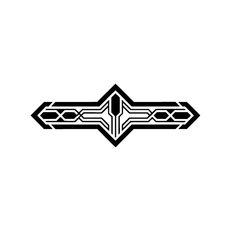 Geometric Tech Element Abstract Black on White vector