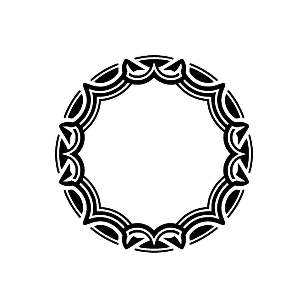 Decorative Circular Ornament, Illustration in Black and White, Element vector