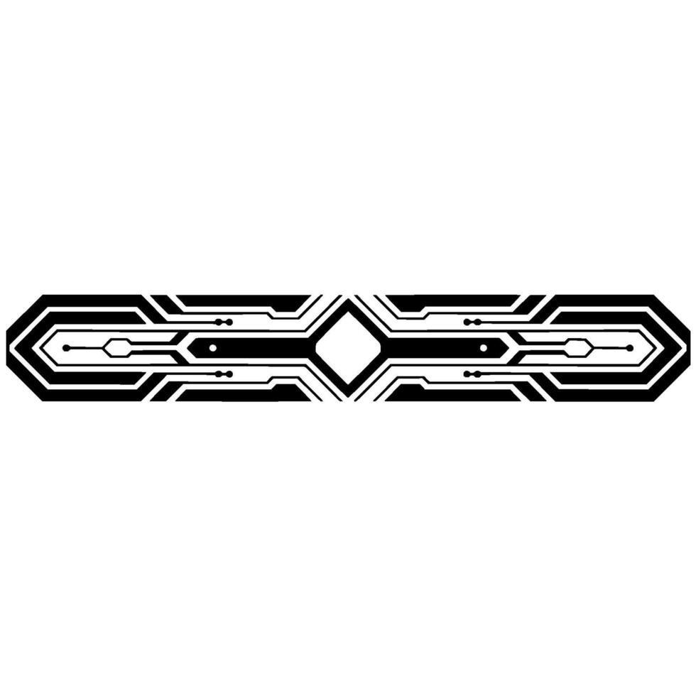 Minimalist Geometric Circuit Board in Black and White vector