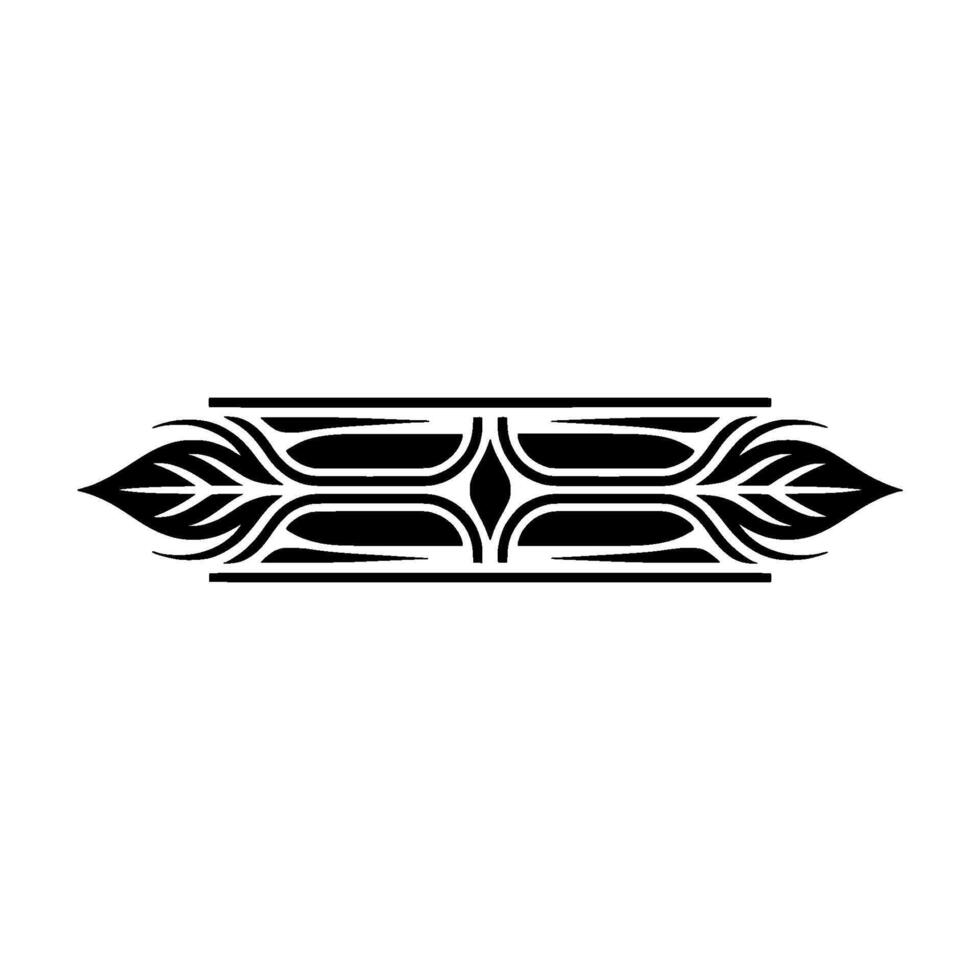Elegant Black Border Element with Organic Leafy on White vector
