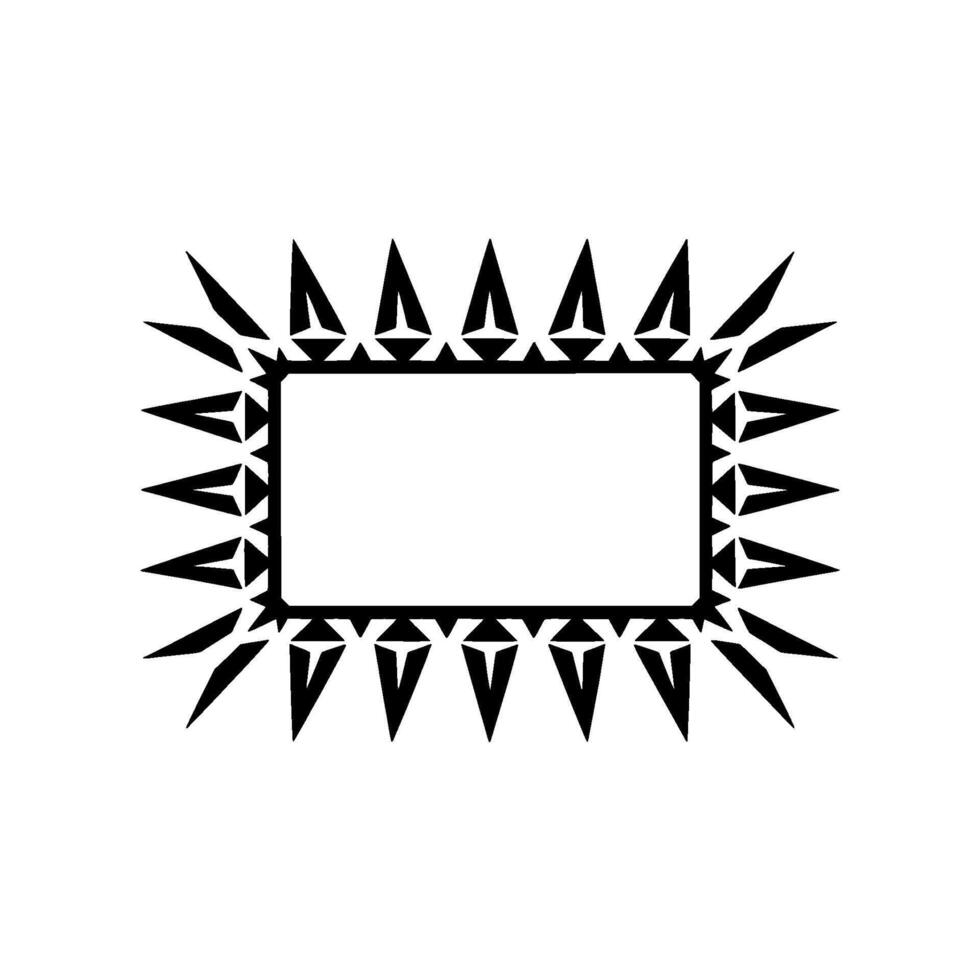 Geometric Frame with Black Spike Border on Cream Background vector