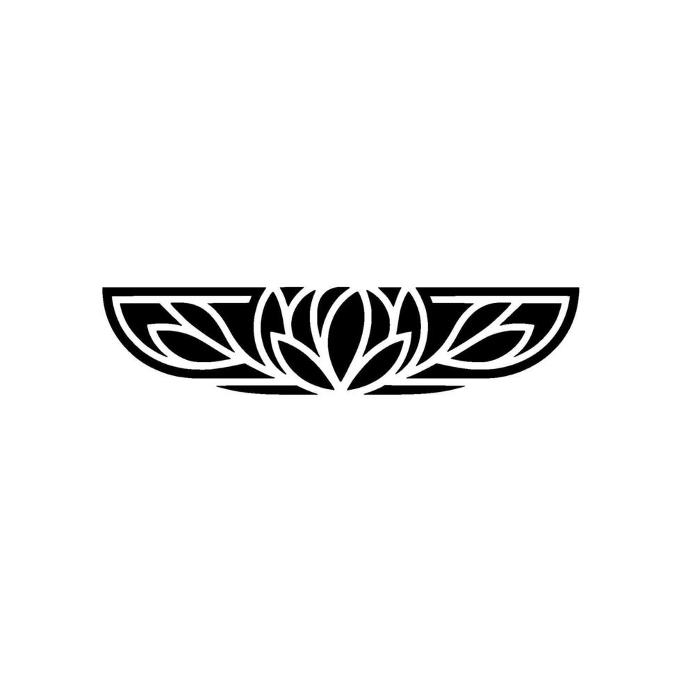 Minimalist Lotus Motif , Black on White, Modern Template vector