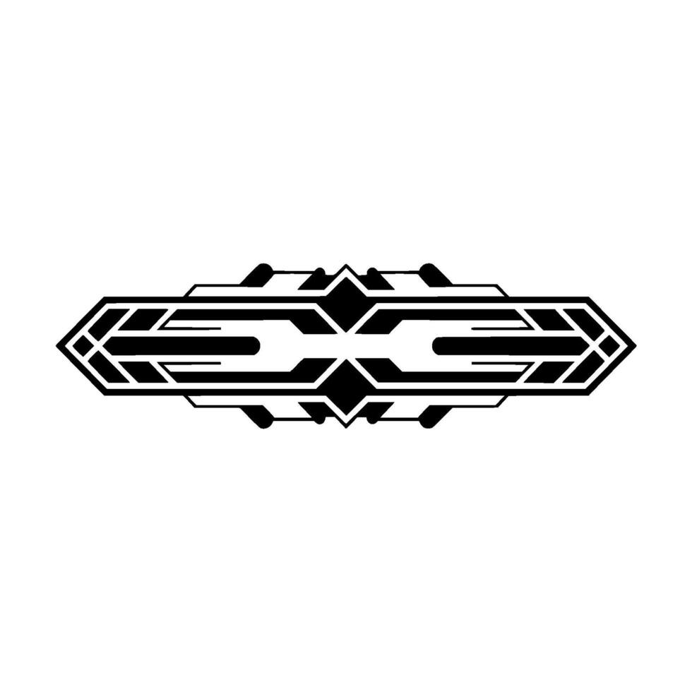Art Deco Geometric Ornament, Black and White on White vector