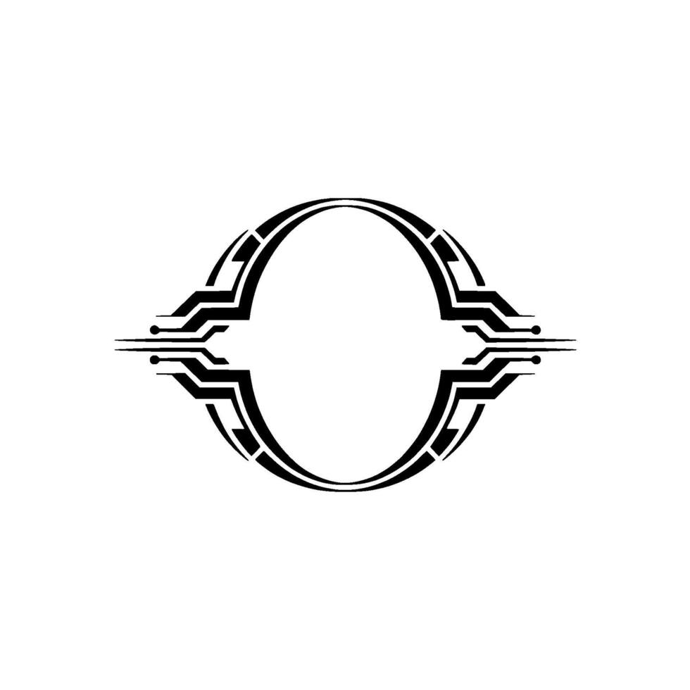 Minimalist Tech Emblem with Geometric Border, Space For Text vector