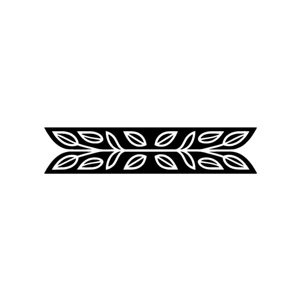 Minimalist Black Leaf Pattern on White Background vector