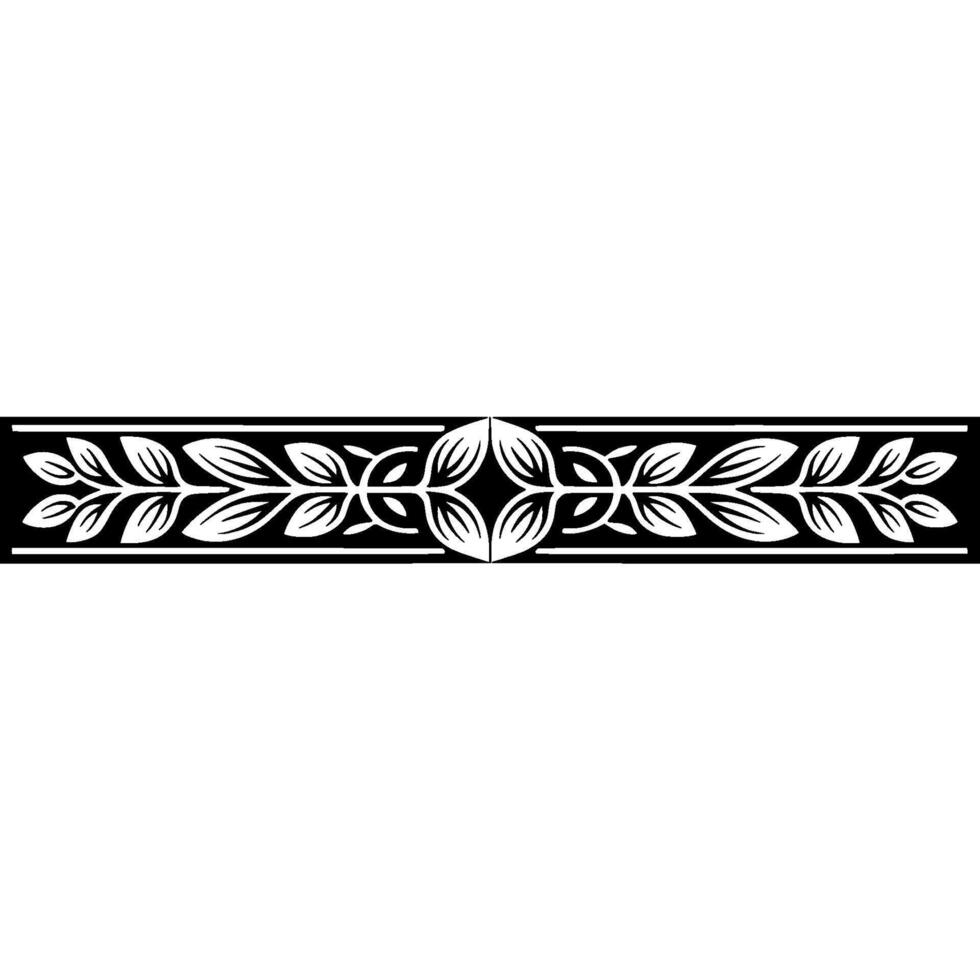 Elegant Black White Floral Border , Symmetry, Modern Decorative Element vector